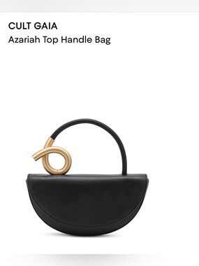 Cult Gaia Azariah Top Handle Bag. Black/Gold.